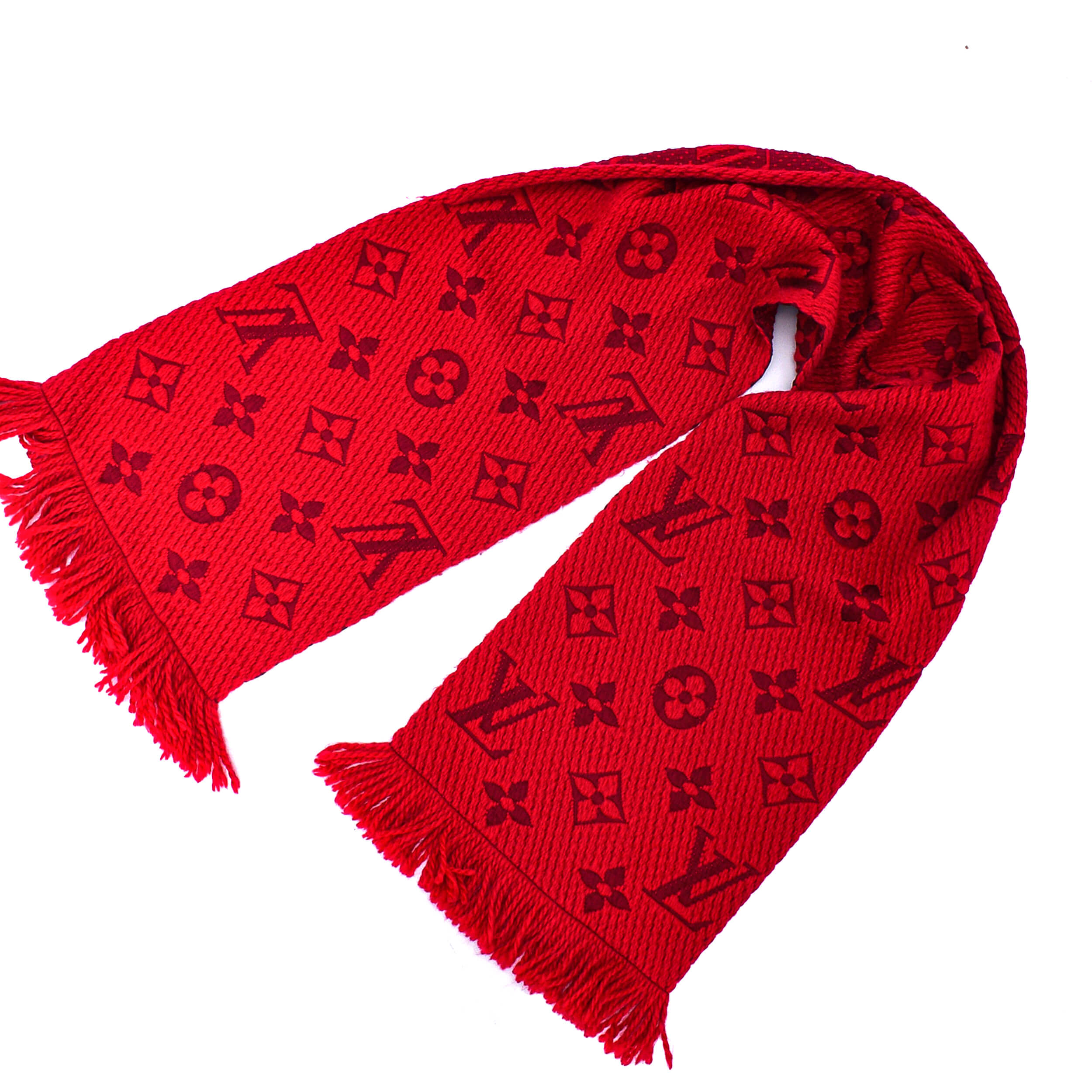 Louis Vuitton - Red Monogram Classic Wool Scarf II